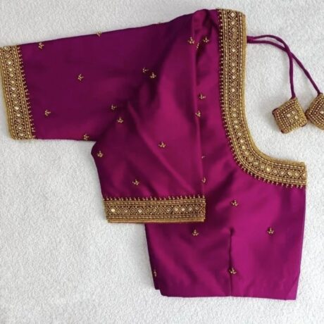 Aari Work in Violet