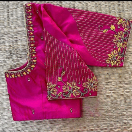 Aari Work in Pink blouse