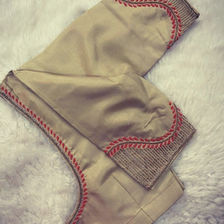 Aari Work in Gold color blouse