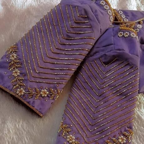 Lavender color aariwork blouse
