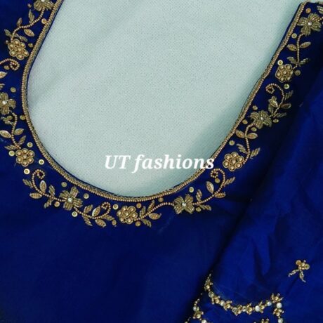 Royal blue aariwork blouse